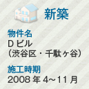 新築 物件名:Dビル(渋谷区・千駄ヶ谷) 施工時期:2008年4~11月
