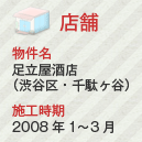 店舗 物件名:足立屋酒店(渋谷区・千駄ヶ谷) 施工時期:2008年1~3月